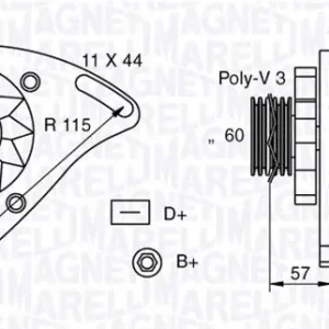 Wysoka jakość Alternator MAGNETI MARELLI 063321173010