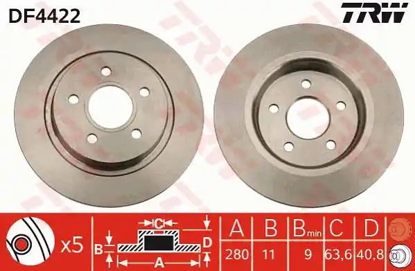 Tarcza hamulcowa TRW DF4422 1253962 Zamów dziś