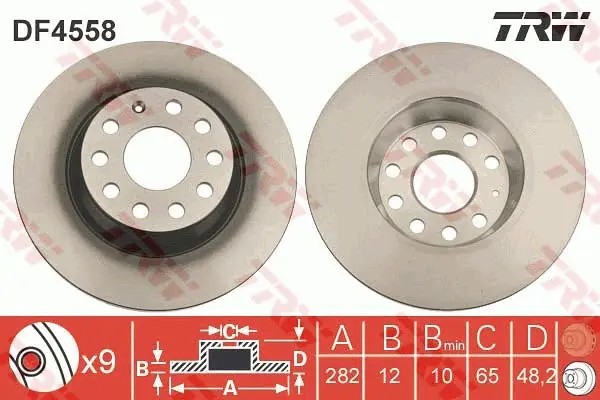 Szybka dostawa Tarcza hamulcowa TRW DF4558 1K0615601M